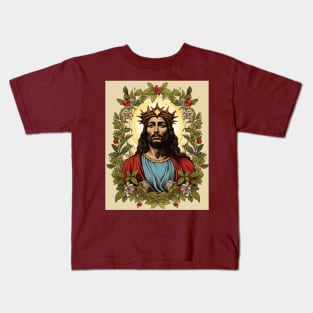 Vintage Retro African American Jesus Lithograph Kids T-Shirt